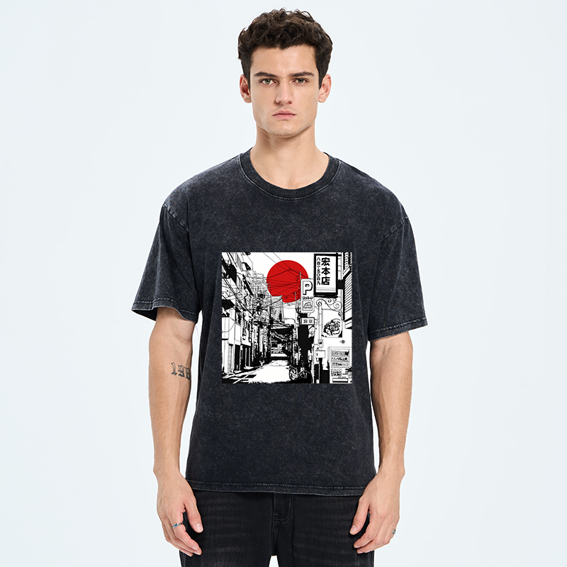 Sunrise On The Street Washed T-Shirt