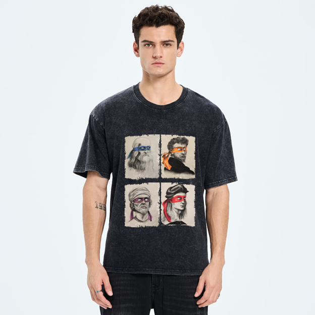 Funny Ninja Artists Washed T-Shirt