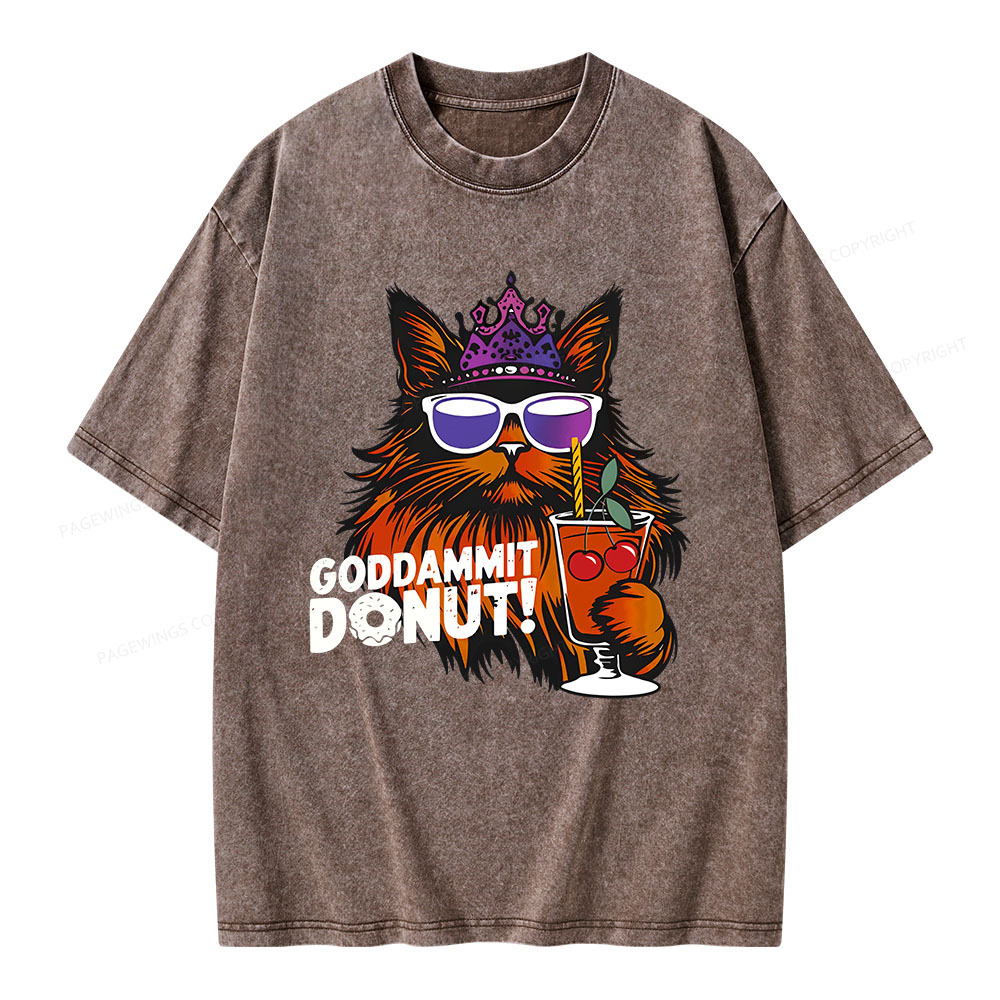 Goddammit Donut Unisex Washed T-shirt