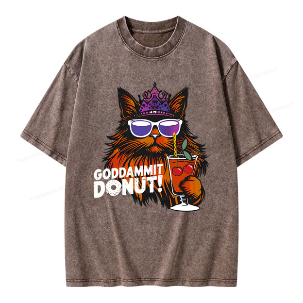 Goddammit Donut Unisex Washed T-shirt