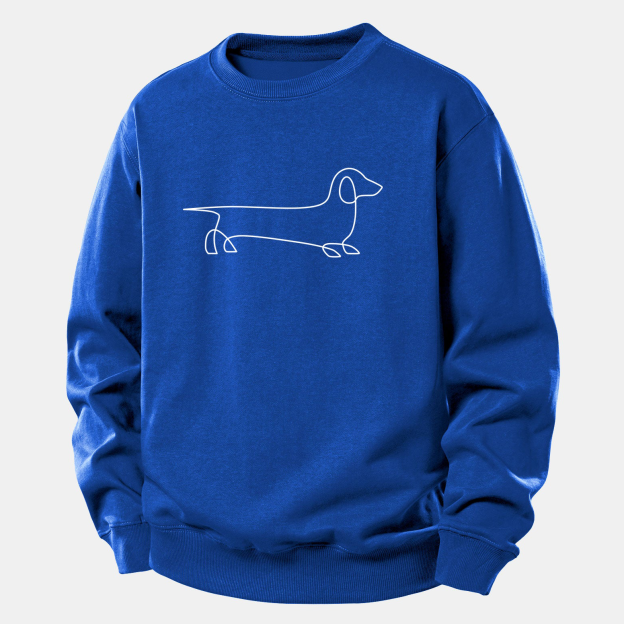 Line Dachshund Print Relax Fit Sweatshirt