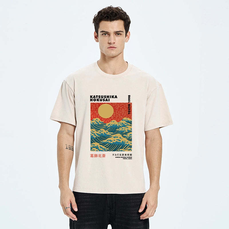 Katsushika Hokusai Washed T-Shirt