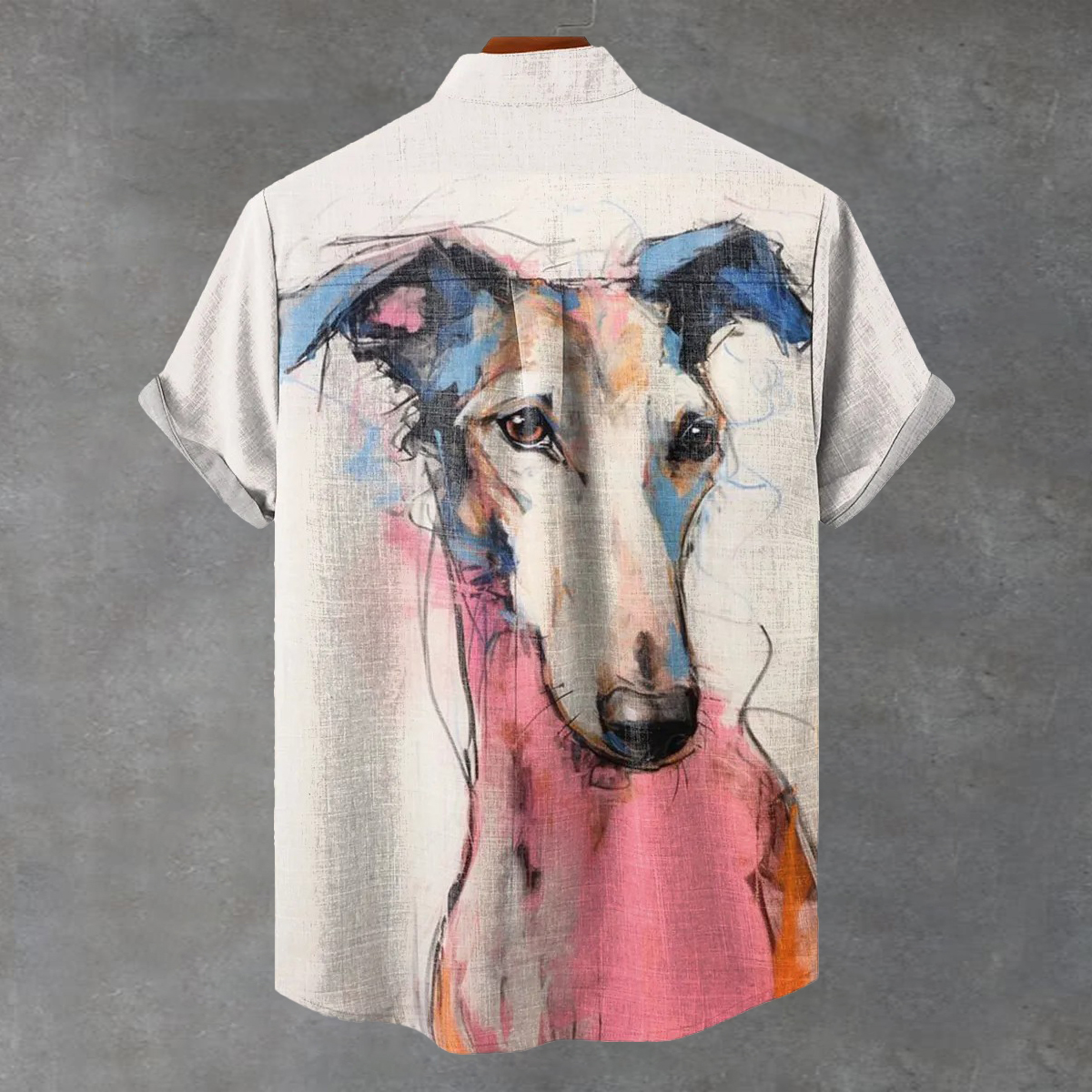Watercolor Art Dogs Vintage Print Casual 100% Cotton Shirt