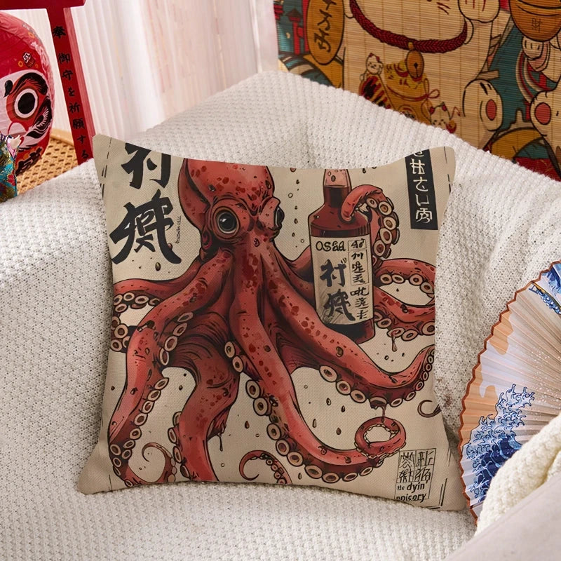 Osaka Saké Octopus Cushion Pillow