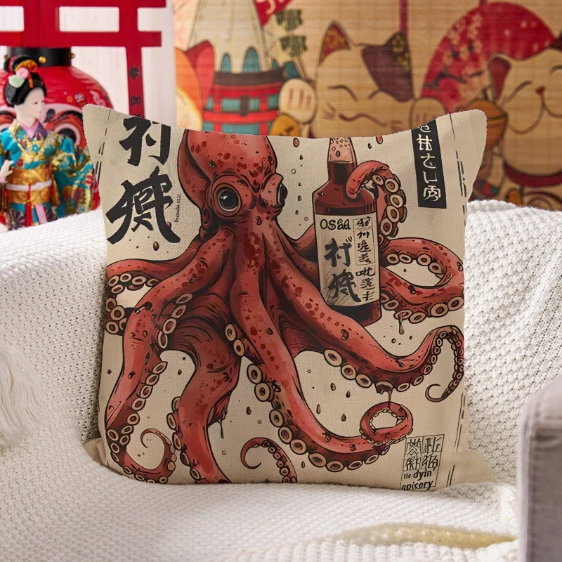 Osaka Saké Octopus Cushion Pillow
