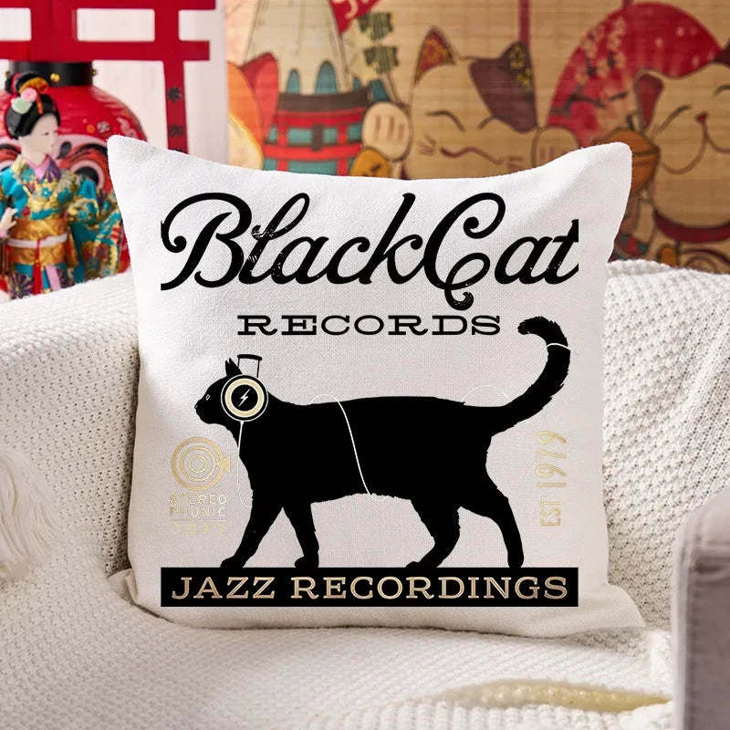 Black Cat Japan Cushion Pillow