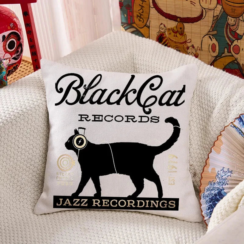 Black Cat Japan Cushion Pillow