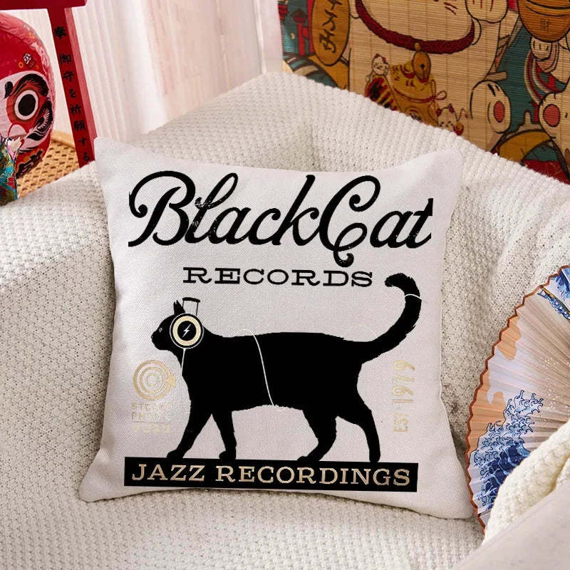 Black Cat Japan Cushion Pillow