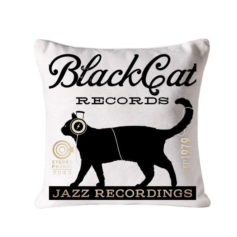 Black Cat Japan Cushion Pillow