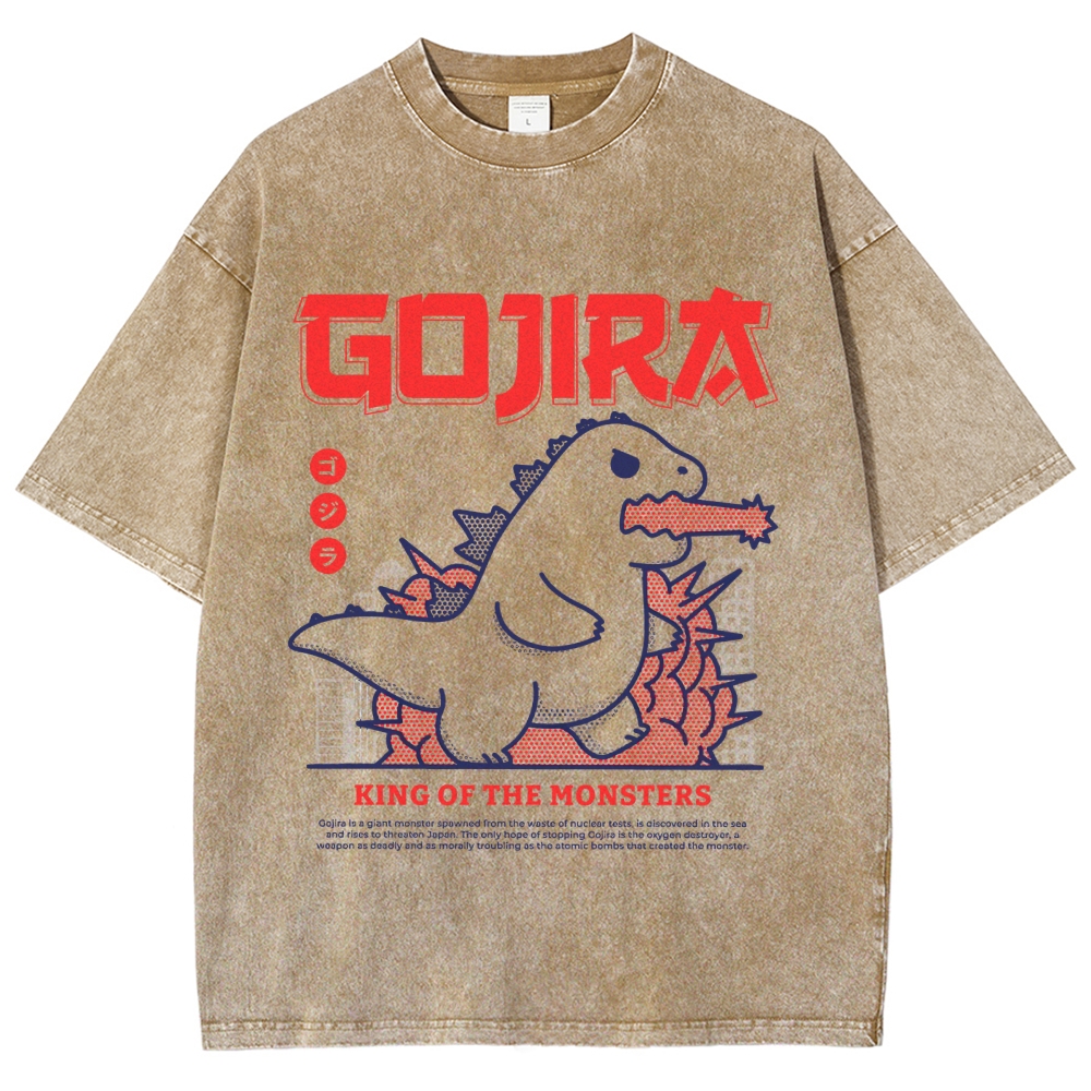  Rampaging Godzilla Washed T-Shirt