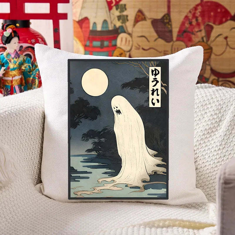 Creepy Japanese Ghost Cushion Pillow