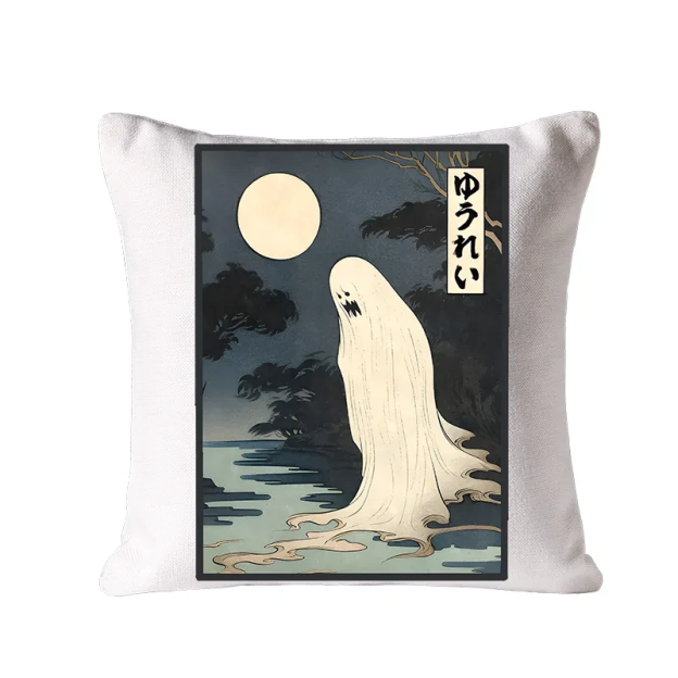 Creepy Japanese Ghost Cushion Pillow