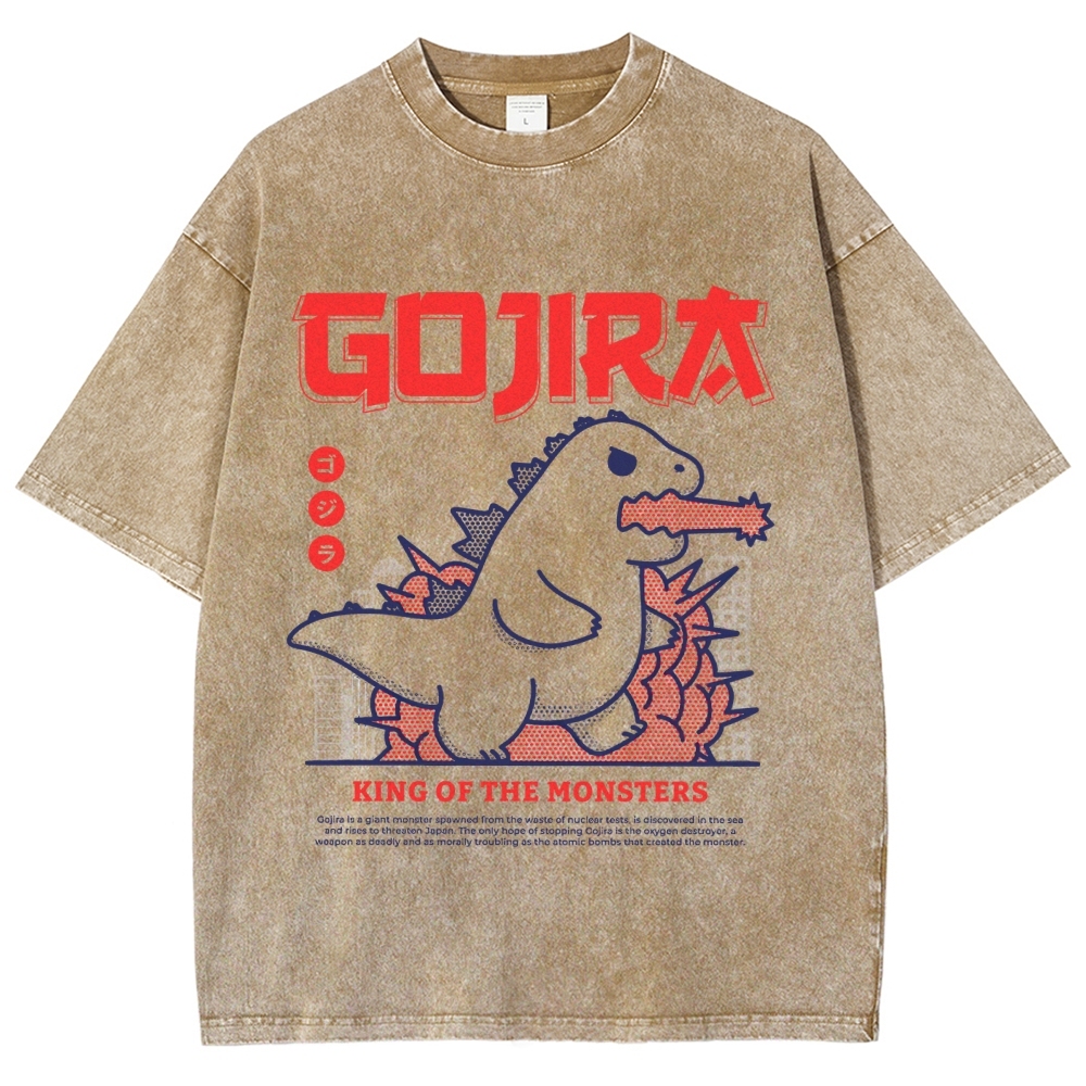  Rampaging Godzilla Washed T-Shirt