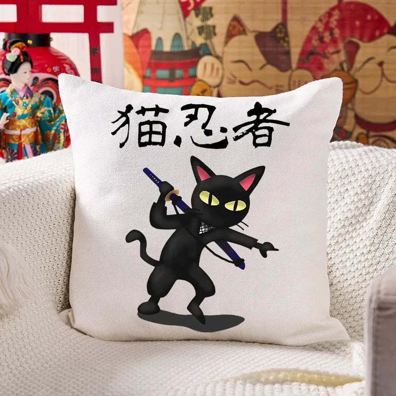 Ninja Cat Cushion Pillow