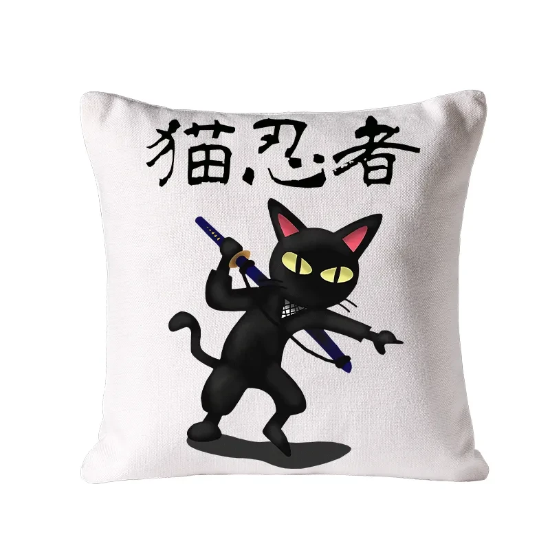 Ninja Cat Cushion Pillow