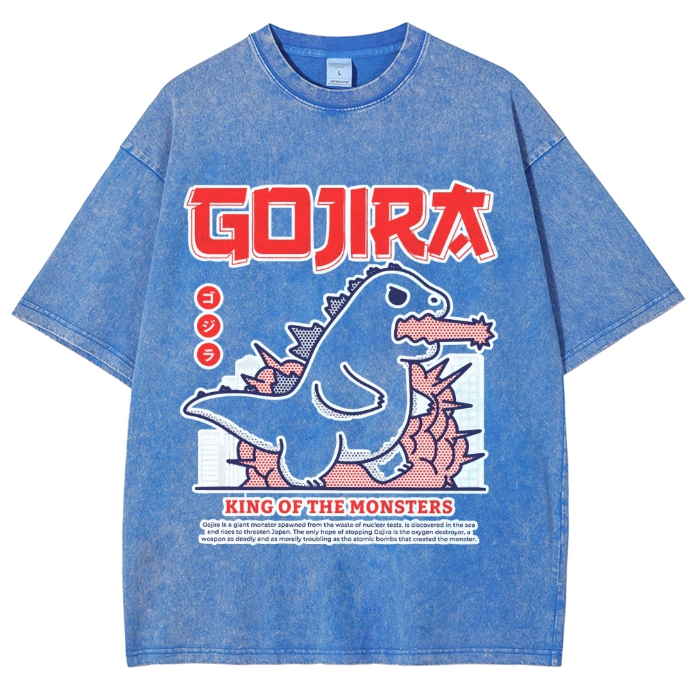  Rampaging Godzilla Washed T-Shirt