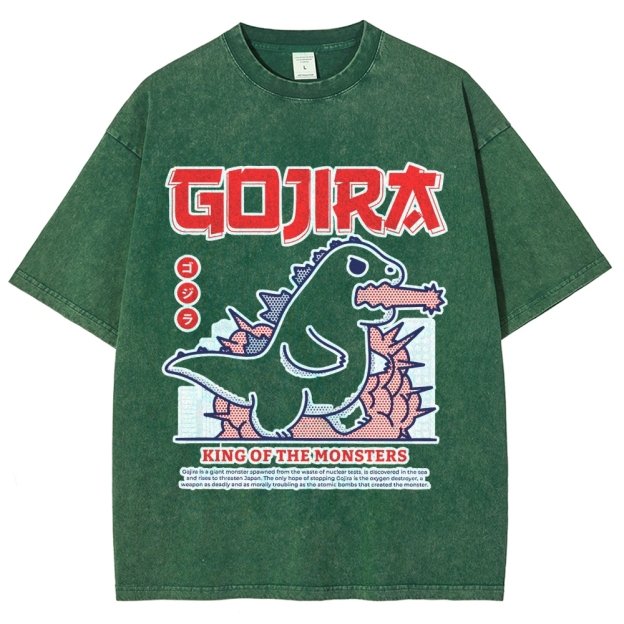  Rampaging Godzilla Washed T-Shirt