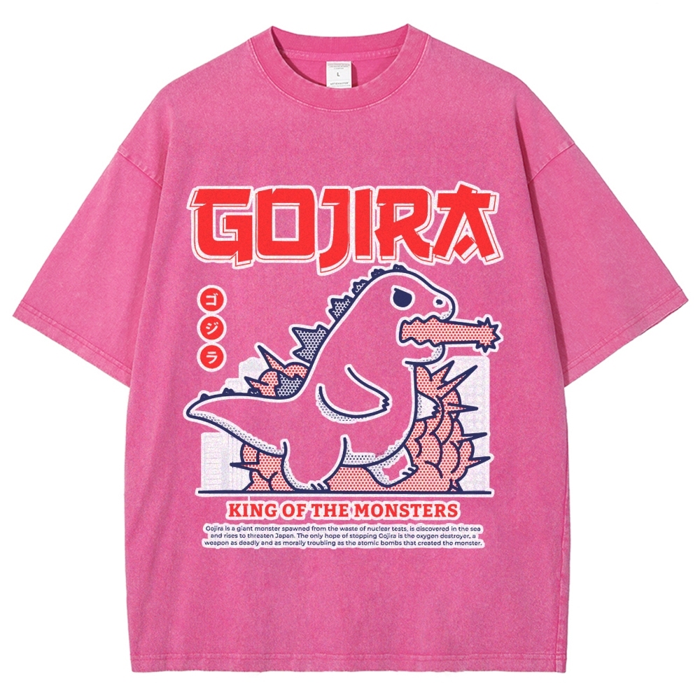  Rampaging Godzilla Washed T-Shirt