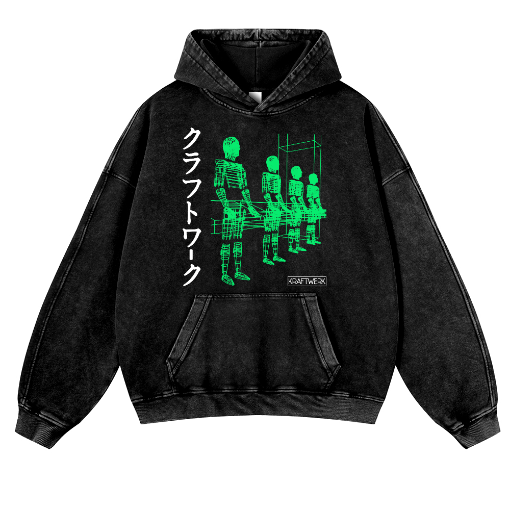 Kraftwerk Band Vintage Washed Thick Cotton Hoodie