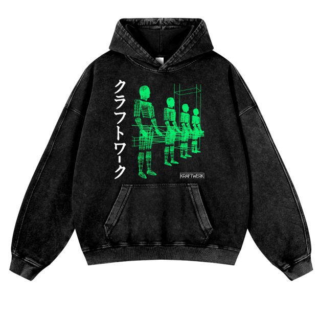 Kraftwerk Band Vintage Washed Thick Cotton Hoodie