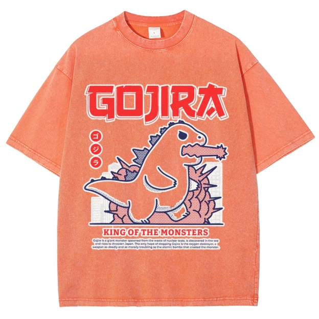  Rampaging Godzilla Washed T-Shirt