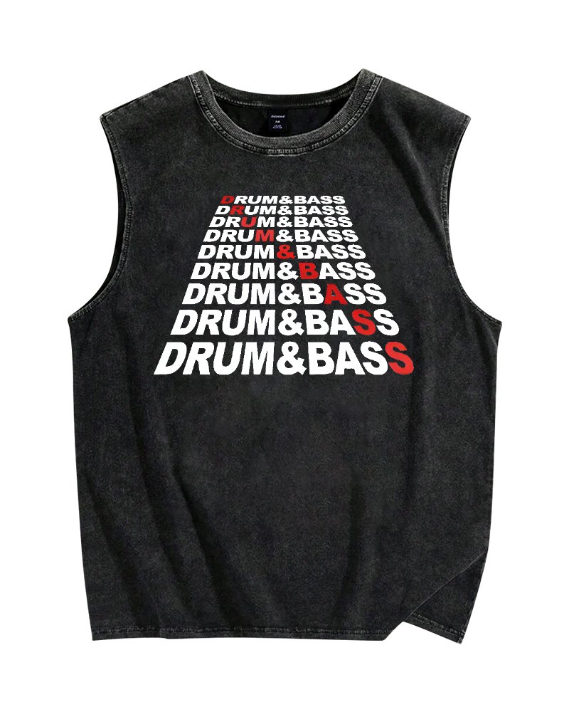 Drum & Bass Vintage Distressed Washed Tank Top
