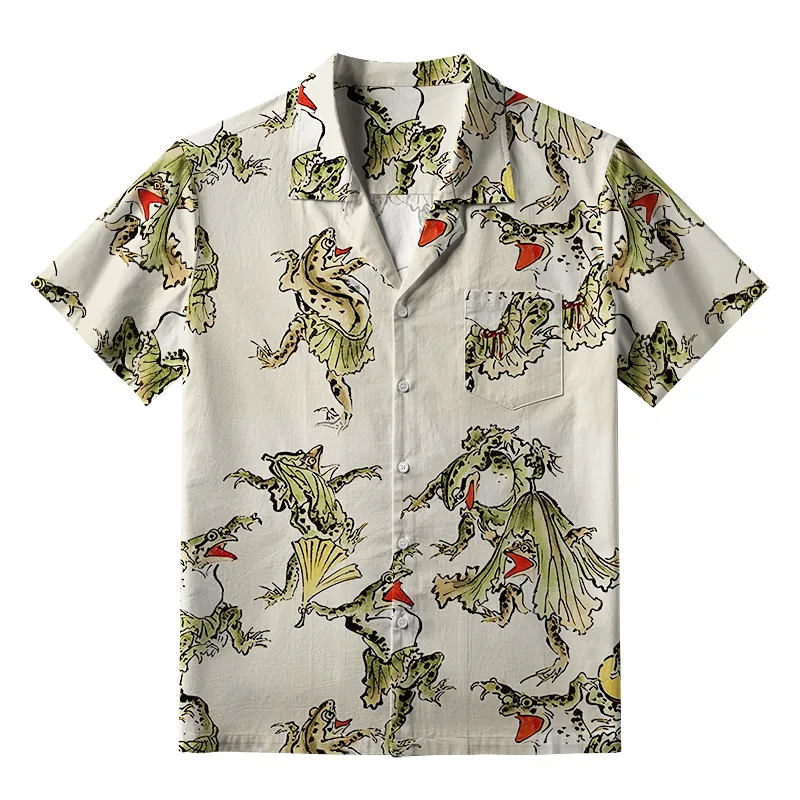 Tokyo-Tiger Frog Dance Aloha Hawaiian Shirt