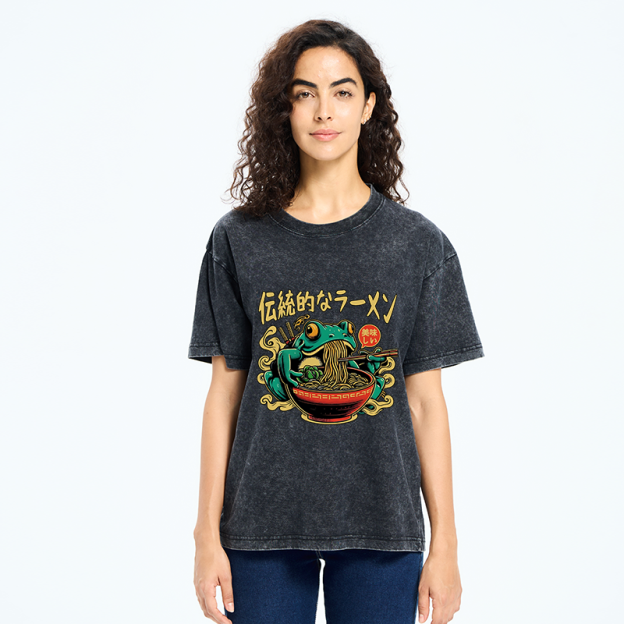 Frog Obsessed With Ramen Washed T-Shirt
