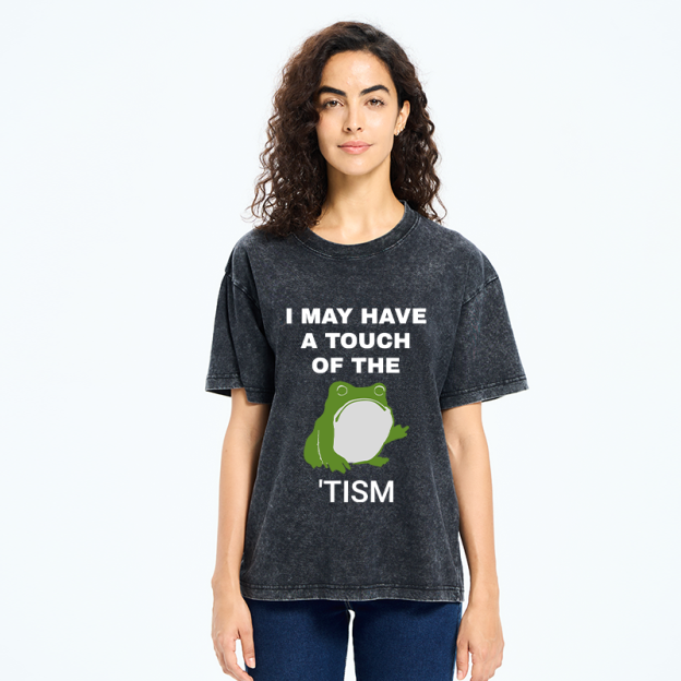 Funny Frog Flipping The Bird Washed T-Shirt