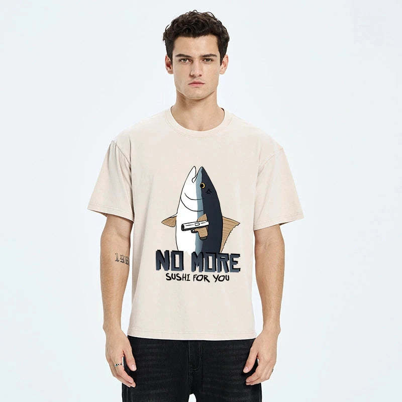 Fish With A Gun Washed T-Shirt