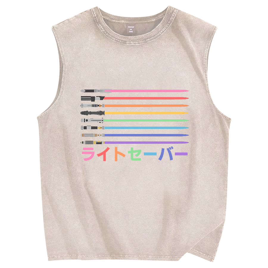 Lightsaber Vintage Distressed Washed Tank Top