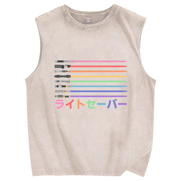 Lightsaber Vintage Distressed Washed Tank Top