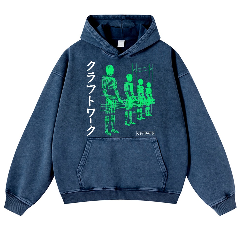 Kraftwerk Band Vintage Washed Thick Cotton Hoodie