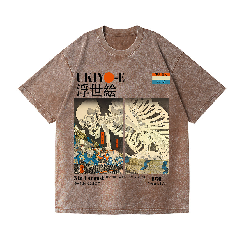 Ukiyoe Utagawa Kuniyoshi Vintage Wash Japanese Design T-Shirt