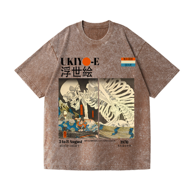 Ukiyoe Utagawa Kuniyoshi Vintage Wash Japanese Design T-Shirt
