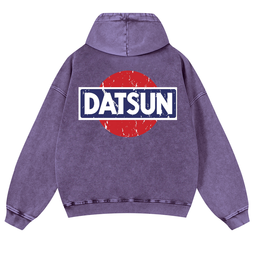 Datsun Vintage Washed Cotton Back Art Hoodie