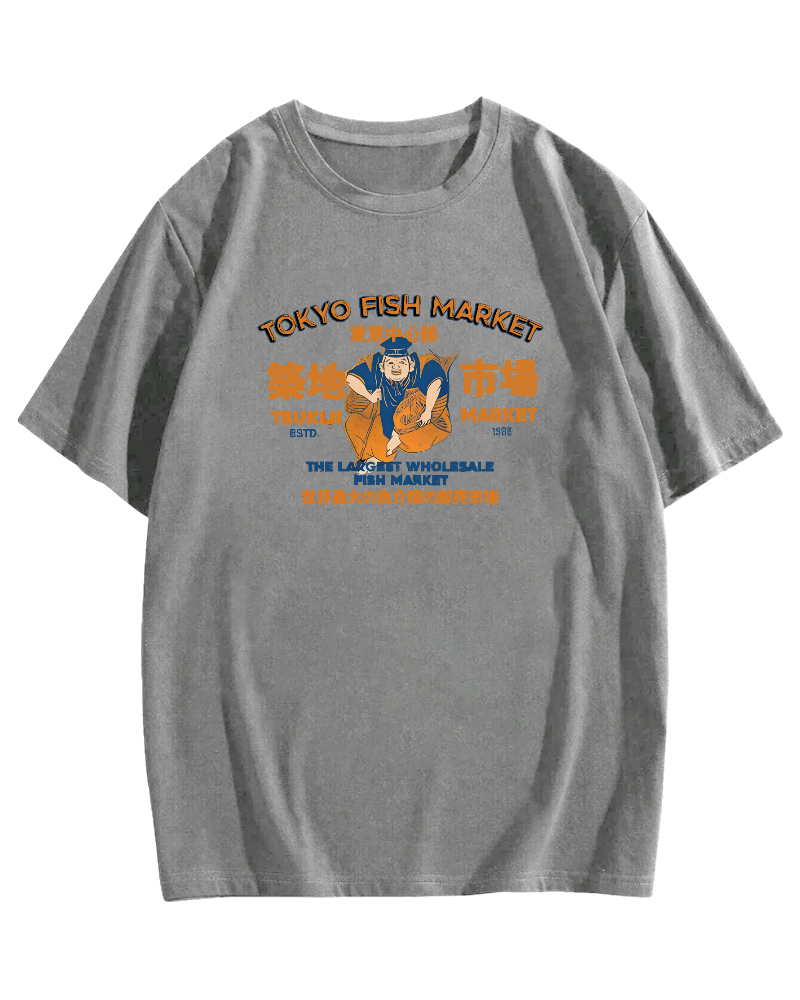 Tokyo Tsukiji Market Cotton casual T-shirt