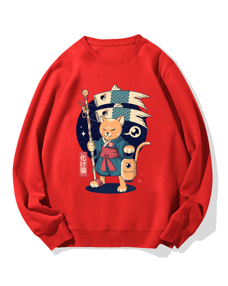 Japanese Cat Cotton Sweatshirt