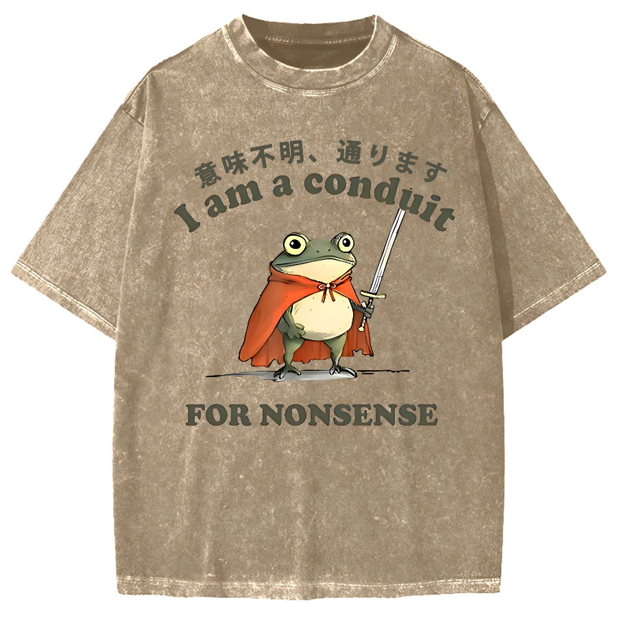 I Am A Conduit For Nonsense Frog Vintage Washed T-shirt