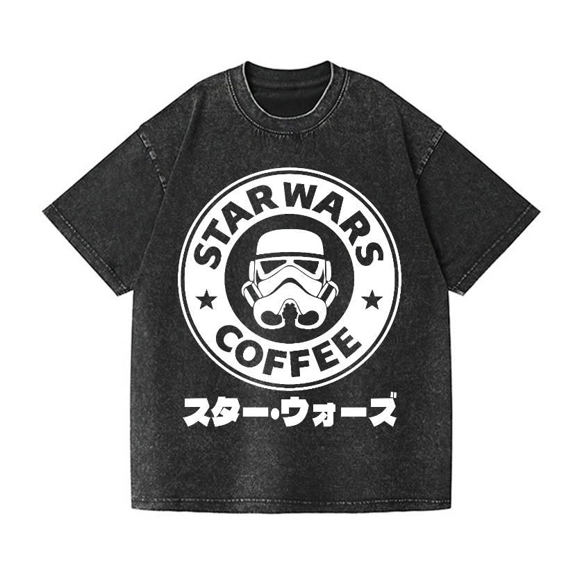 Star Wars Coffee Vintage Wash Japanese Design T-Shirt