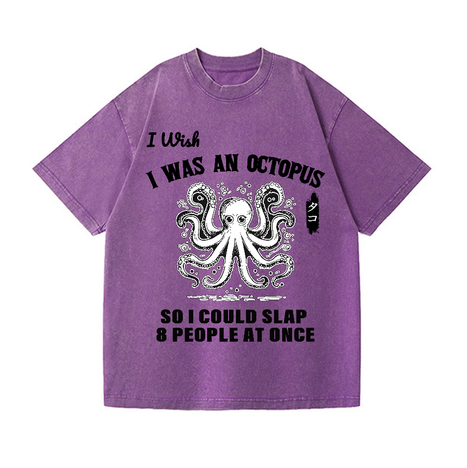 Octopus Vintage Wash Japanese Design T-Shirt