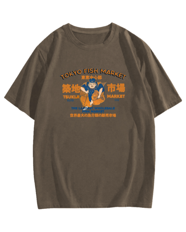 Tokyo Tsukiji Market Cotton casual T-shirt