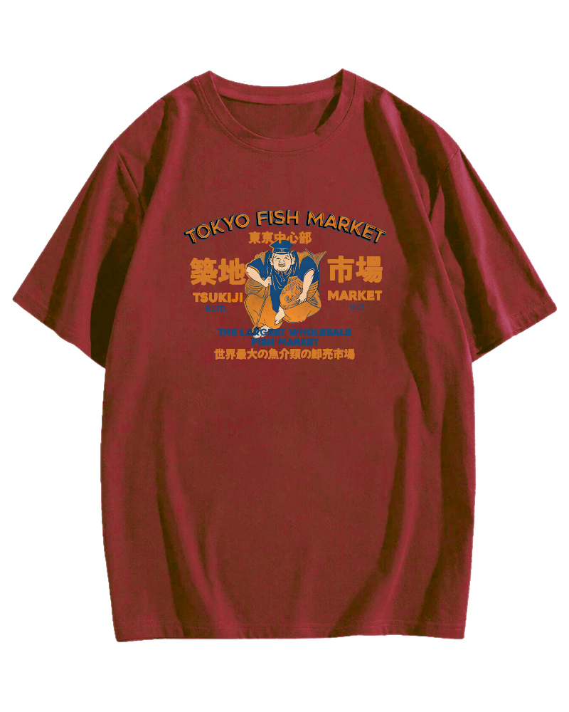 Tokyo Tsukiji Market Cotton casual T-shirt