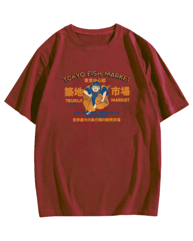 Tokyo Tsukiji Market Cotton casual T-shirt