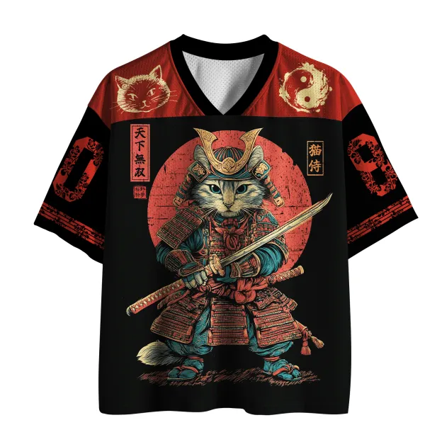Samurai Cat Warrior Jersey Shirts