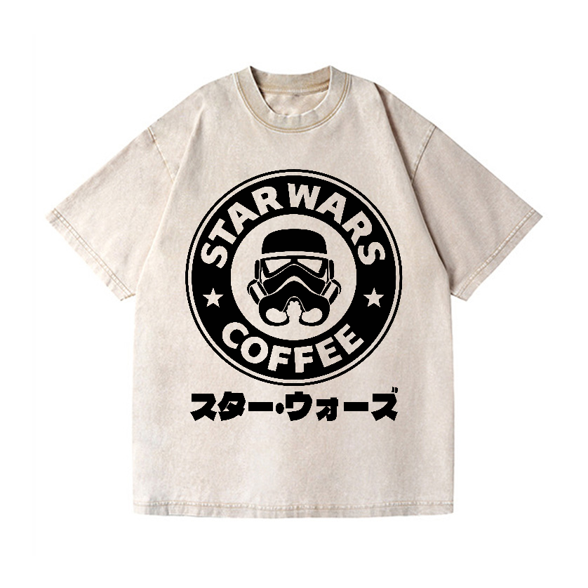 Star Wars Coffee Vintage Wash Japanese Design T-Shirt