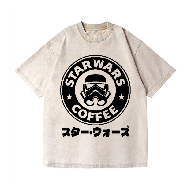 Star Wars Coffee Vintage Wash Japanese Design T-Shirt