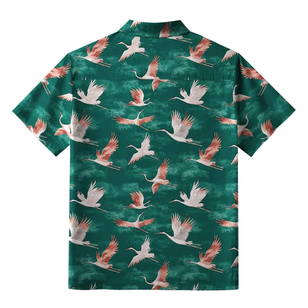  Cranes In Flight Aloha Hawaiian Shirt