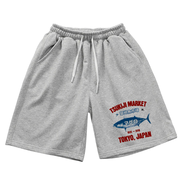 Tsukiji Fish Market  Cotton Casual Shorts