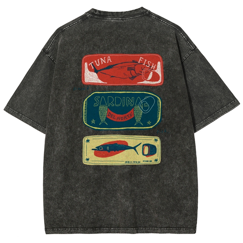 Unisex Fit Design Back Washed T-Shirt